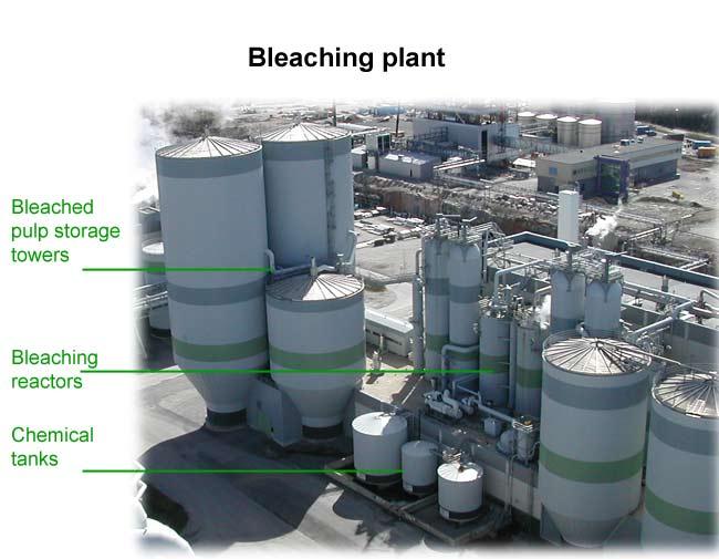 Bleaching towers and storage tanks (Mets Fibre)